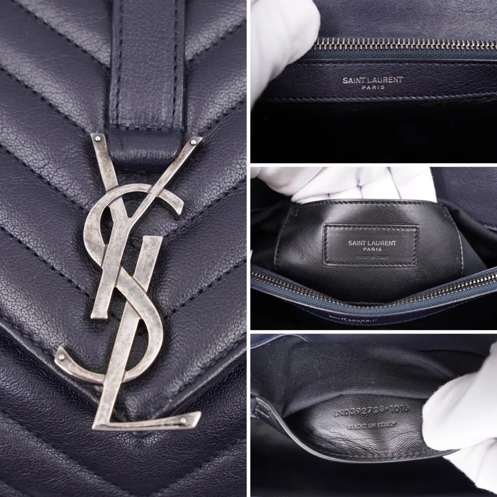 CE28 💟 Saint Laurent Leather College Large - Picture 9 of 16